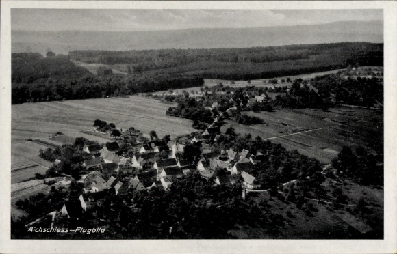 Postcard Aichschieß Aichwald in Baden Württemberg, aerial photograph