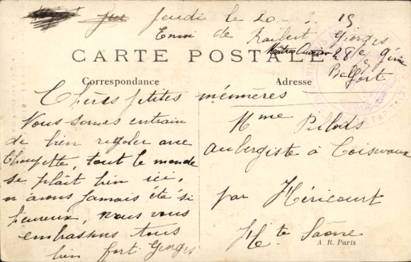 Postcard La Grande Guerre 1914-15, En Alsace, Skier exploring the area, Winter