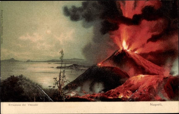 Postcard Napoli Neapel Campania, Vesuvius Eruption, Vesuv, Vulkanausbruch