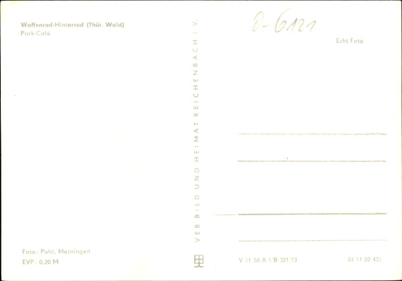Postcard Waffenrod Hinterrod Eisfeld Thuringia, Park Cafe