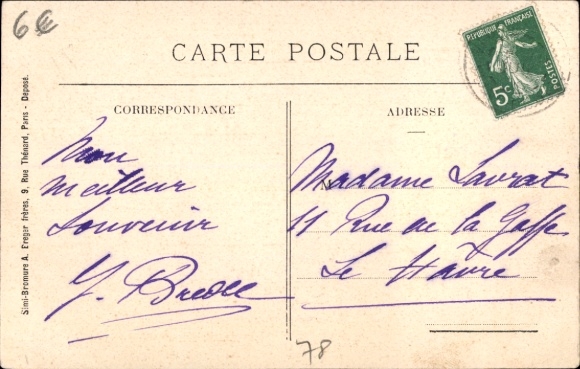 Postcard Vaux sur Seine Yvelines, church, clock