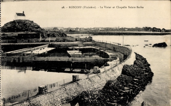 Postcard Roscoff Finistère, le Vivier and Chapelle Sainte Barbe
