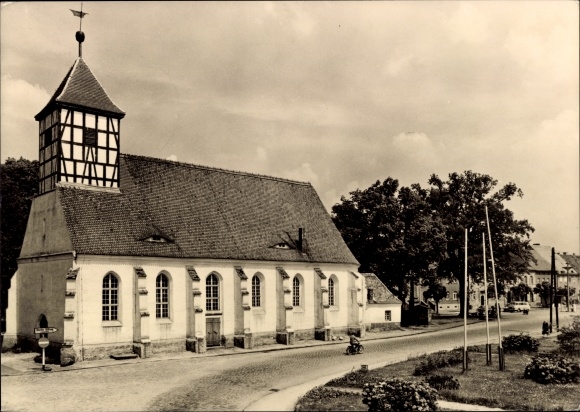 PC Sonnewalde Lower Lusatia, street section, marketplace, church