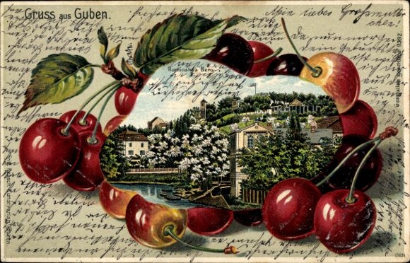 Kirsch Embossed Chromo-Litho Guben in Niederlausitz, partial view