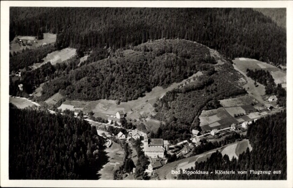 Postcard Bad Rippoldsau Schapbach in the Black Forest, aerial photograph from the Klösterle
