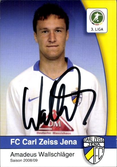 Autogrammkarte Fußballer Amadeus Wallschläger, FC Carl Zeiss Jena, Autogramm
