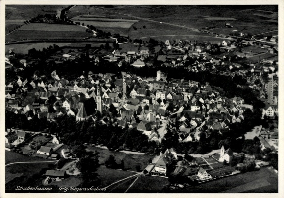 Postcard Schrobenhausen in Upper Bavaria, aerial photograph