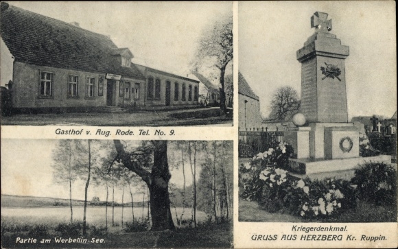 PC Herzberg in the Mark, inn, Werbellin See, war memorial