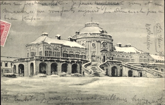 PC Stuttgart, Solitude Palace, Solitude Palace, winter landscape, German Empire