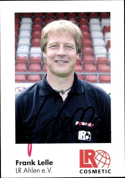 Autogrammkarte Fußballer Frank Lelle, Rot Weiss Ahlen, Autogramm