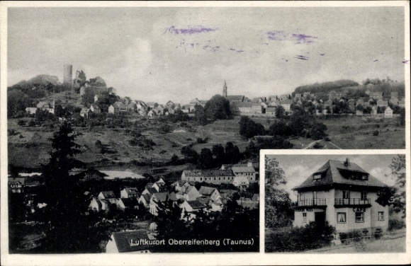 Postcard Oberreifenberg Schmitten im Taunus Hesse, general view, Pension Café Voss
