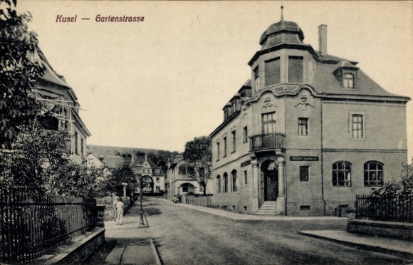 Ak Kusel am Kuselbach Rheinland Pfalz, Gartenstraße, Sparkasse