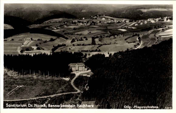 Postcard Benneckenstein Oberharz, Sanatorium Dr. Noack, aerial photograph