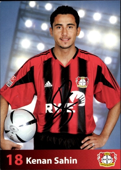 Autogrammkarte Fußballer Kenan Sahin, Bayer 04 Leverkusen, Autogramm