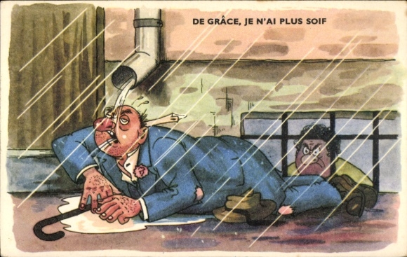 Postcard Drunk man, please, I'm not thirsty anymore