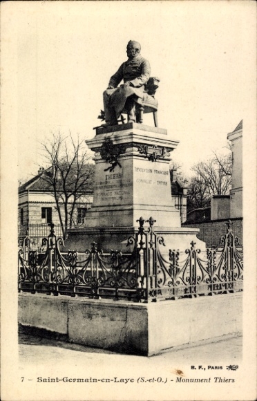 Ak Saint Germain en Laye Yvelines, Thiers Denkmal