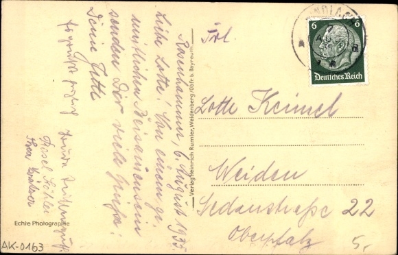 Postcard Rosenhammer Weidenberg Oberfranken, Marktplatz, Baum