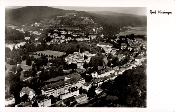 Postcard Bad Kissingen Lower Franconia Bavaria, aerial photograph