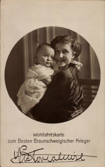 Ak Prinzessin Viktoria Luise von Preußen, Herzogin zu Braunschweig und Lüneburg mit Prinz, Wohlfahrt