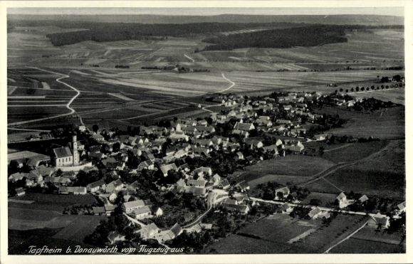 Postcard Tapfheim an der Donau Swabia, aerial photograph