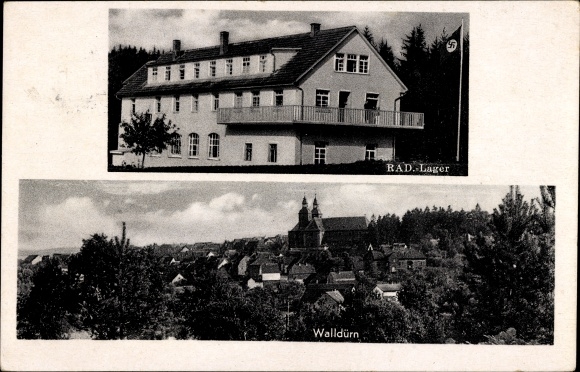 Postcard Walldürn in the Odenwald, Reich Labor Service Camp, RAD 8/184