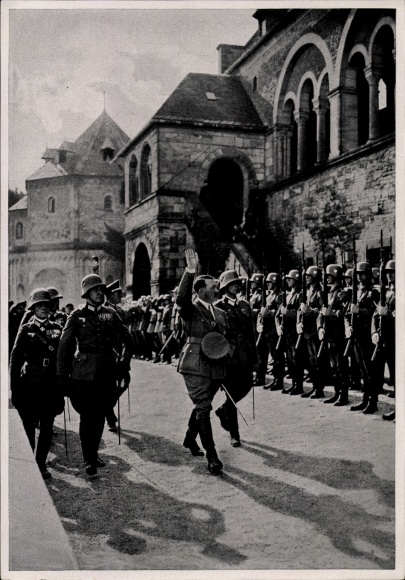 Sammelbild Adolf Hitler, Goslar, Kaiserpfalz, Erntedankfest 1934, Sammelwerk Nr. 15 Bild 75