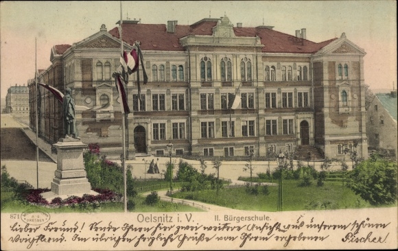 Ak Oelsnitz im Vogtland, II. Bürgerschule
