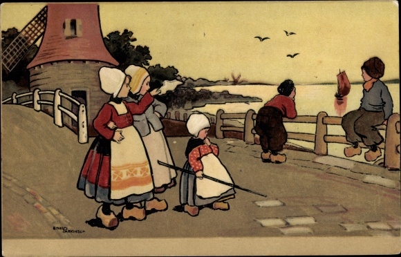 Artist PC Parkinson, Ethel, children in Dutch costume