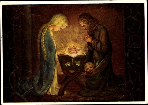 Artist PC Spötl, Maria, Christmas Knöspelein, Christ Child, Maria, Josef