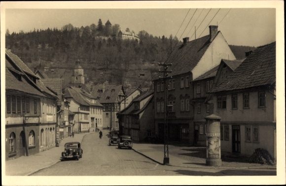 PC Wasungen in the Thuringian Forest, street section, advertising pillar