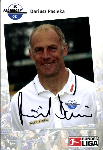 Autograph card co-coach Dariusz Pasieka, SC Paderborn 07, autograph