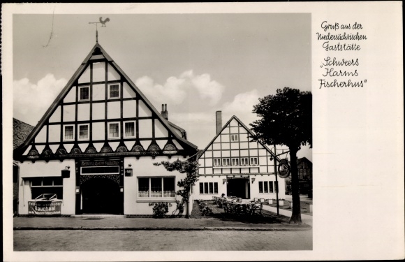 Postcard Steinhude Wunstorf in Lower Saxony, Gasthof Schweers Harms Fischerhus