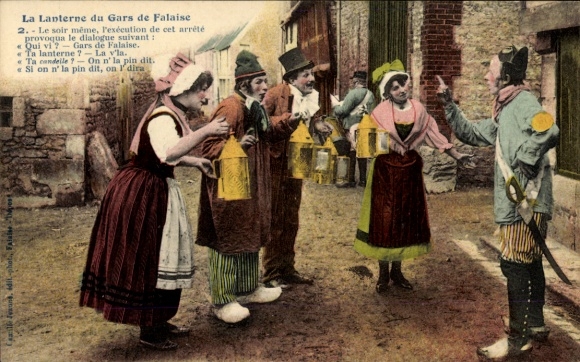 Song Postcard La Lanterne du Gars de Falaise, La Legende, traditional costumes