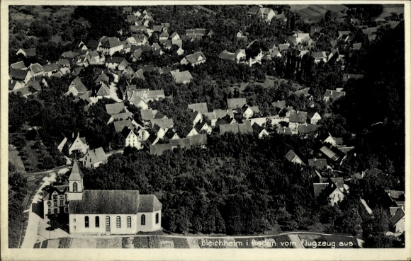 Postcard Bleichheim in Baden Herbolzheim in Breisgau Black Forest, aerial photograph