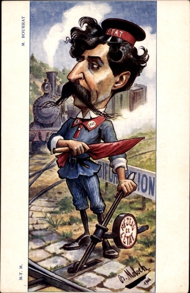 Artist PC Moloch, B., Jean Bourrat, Réseau de l'État, caricature