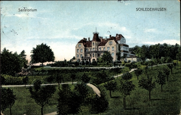 Ak Schledehausen Bissendorf in Niedersachsen, Blick zum Sanatorium