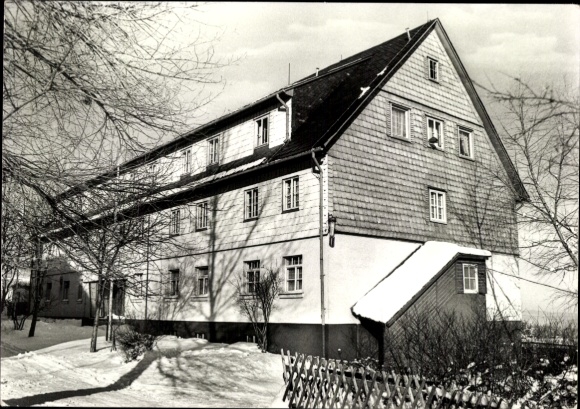 Picture Johanngeorgenstadt in the Ore Mountains, Helmut Lehmann convalescent home, snow-covered landscape