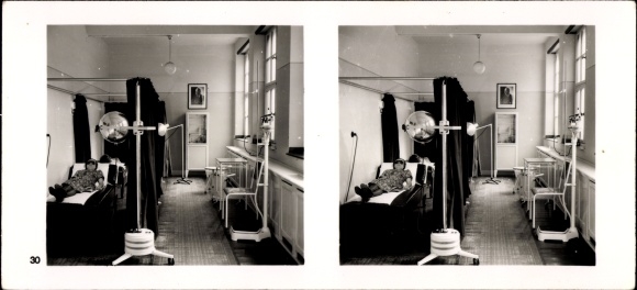 Stereo spatial image &quot;The NS model companies&quot;, III 30, No. 340, cable works Duisburg, Höhensonne