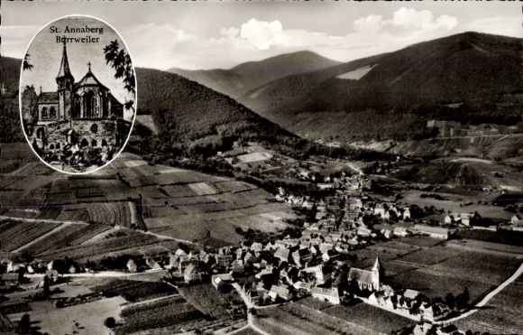 Ak Burrweiler in der Pfalz, Fliegeraufnahme, St. Annaberg