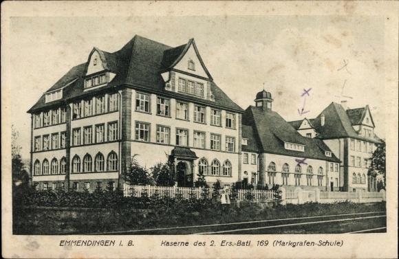 KP Emmendingen im Breisgau Baden, koszary 2 Ers. Batl. 169, Szkoła Margrabiów
