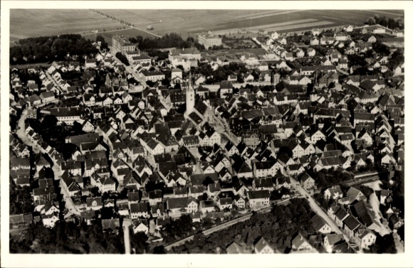 Ak Bad Saulgau in Oberschwaben, Fliegeraufnahme