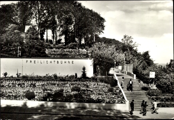 Ak Ostseebad Sellin op Rügen, openluchtpodium, bloemperk, trappaden, wandelingen...