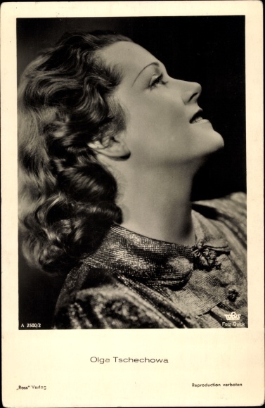 Ak-actrice Olga Tschechowa, zijportret, Ross Verlag A 2500/2, Tobis