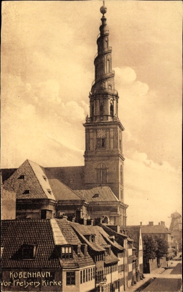 KP Christianshavn København Kopenhaga Dania, Vor Frelsers Kirke, wieża, widok na miasto