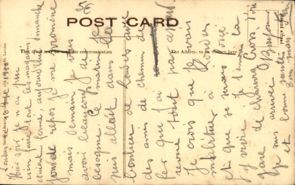 Postcard London City England, Charing Cross Station