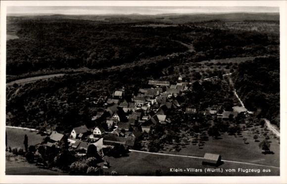 Postcard Klein-Villars Württemberg, aerial photograph