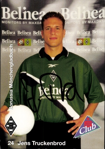 Autograph card footballer Jens Truckenbrod, Borussia Mönchengladbach, autograph