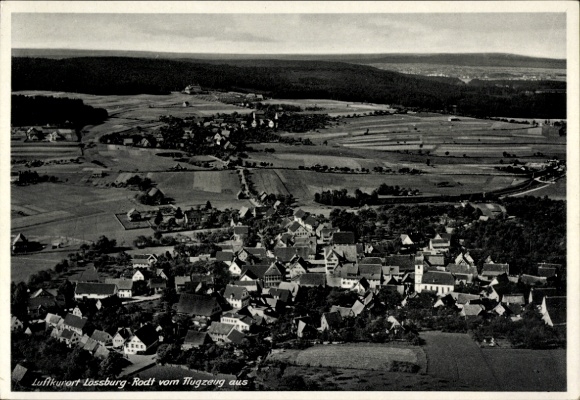 Ak Rodt Loßburg Nordschwarzwald, Fliegeraufnahme