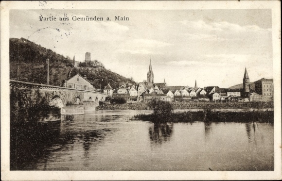 Postcard Gemünden am Main Unterfranken, view of the town
