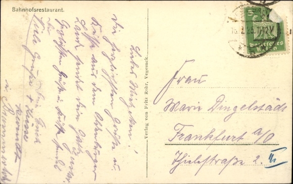Postcard Lemwerder in Oldenburg, Gasthof zur Fähre, station restaurant
